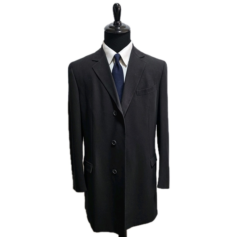 Gucci Coat Mens 40R Large 100% Wool Long Trench Dark Espresso Unstructured Italy